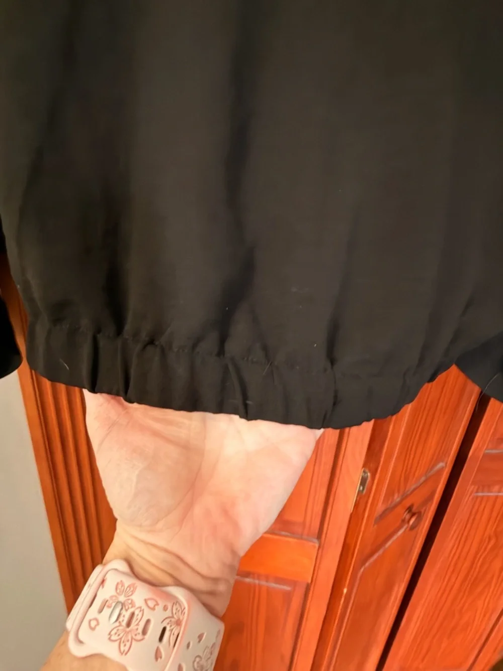 Simply Vera Vera Wang Black Button-Front Tie-Hem Blouse - Picture 2 of 5